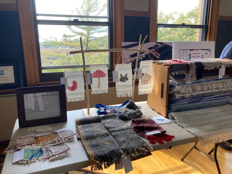 Tables set up at a craft fair